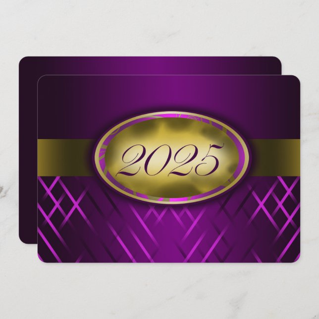 Purple and Gold Class of 2025 Party Invitation (Front/Back)