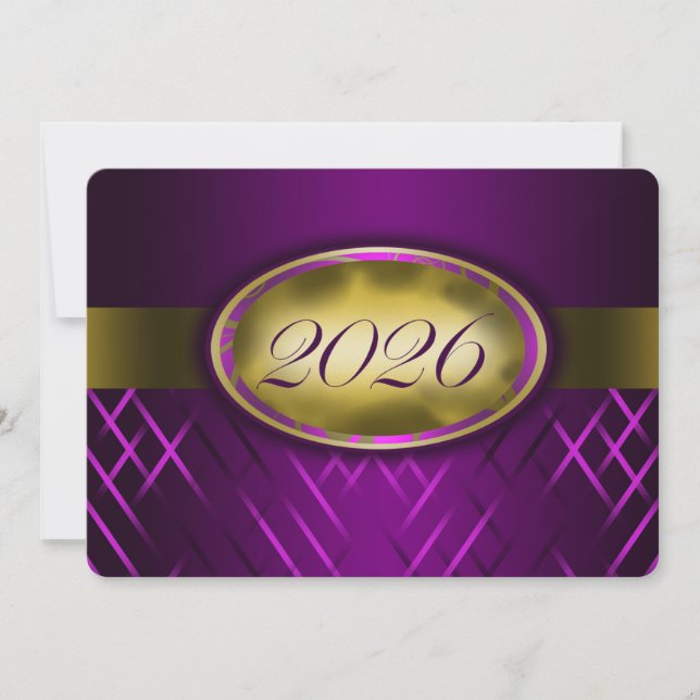 Purple and Gold Class of 2026 Invitation (Front)