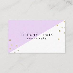 Purple and Gold Confetti Business Cards