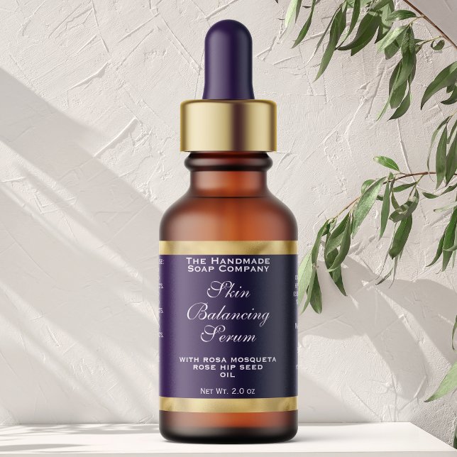 Purple and Gold Cosmetics Dropper Bottle Label  (Creator Uploaded)