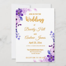 Purple and Gold Customisable Spring Wedding