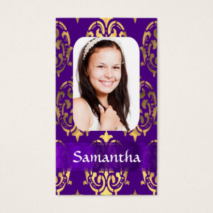 Purple and gold damask