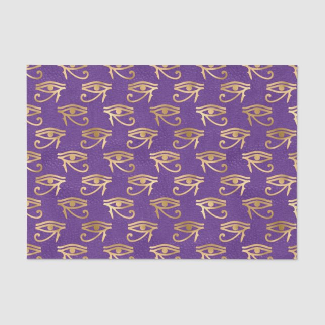 Purple and Gold Egyptian Eye of Ra Tissue Paper (Front)