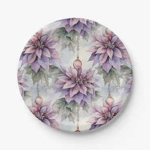 Purple and Gold Elegance Paper Plate