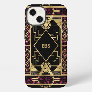 Purple and Gold Elegant Art Deco Look iPhone 13 Case
