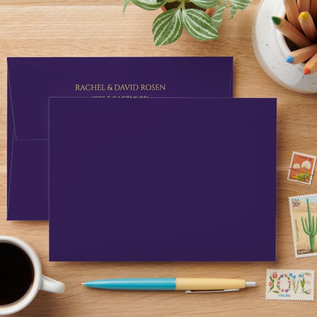 Purple and Gold Envelope (Desk)