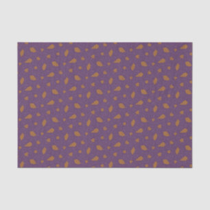 Purple and Gold Falling Leaves Decoupage Tissue Paper