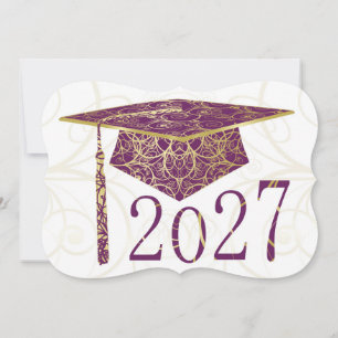 Purple and Gold Floral Cap 2027 Card