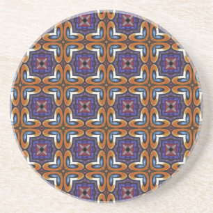 Purple and Gold Floral Coaster