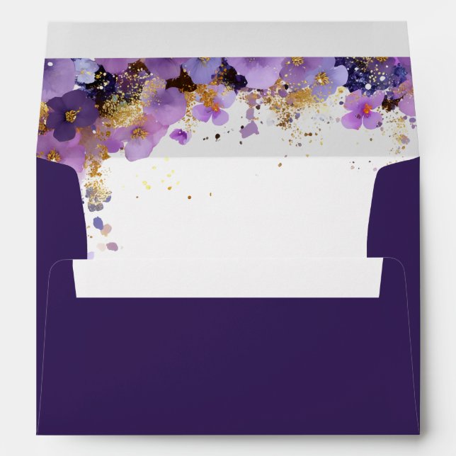 Purple and Gold Floral Envelope (Back (Bottom))