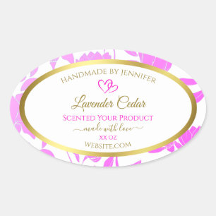 Purple and Gold Floral Product Packaging Labels
