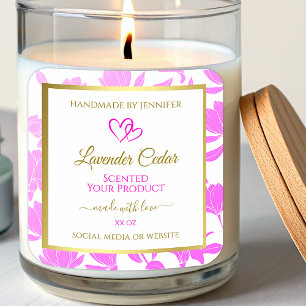 Purple and Gold Floral Product Packaging Labels