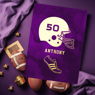 Purple and Gold Football Birthday Chalkboard