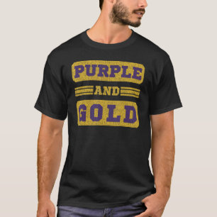 Purple and Gold Football Game Day Home Team Group T-Shirt