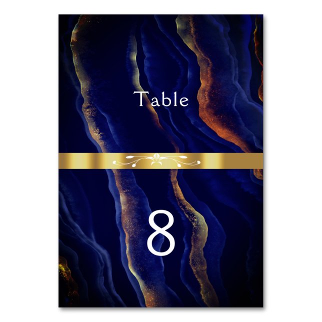 Purple and Gold Geode Agate Wedding   Table Number (Front)