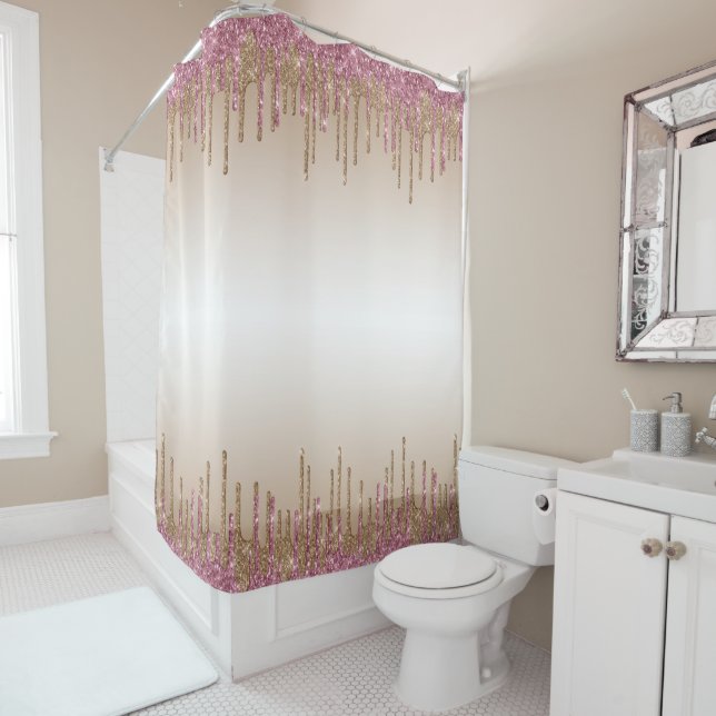 purple and gold glitter shower curtain (In Situ)
