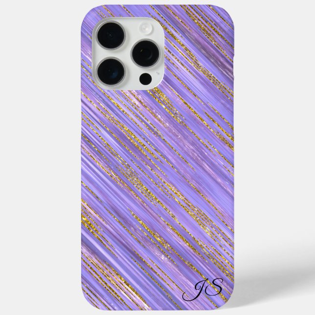 Purple and Gold Glitz Personalised Phone Case (Back)