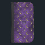 Purple and Gold Gothic Celestial Samsung S4 Wallet Case<br><div class="desc">Vintage gothic phone case featuring gold moons on a purple background.</div>