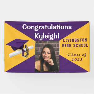 Purple and Gold Graduation Photo Banner