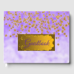 Purple and Gold Guest Book