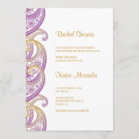 Purple and Gold Indian Paisley Bridal Shower