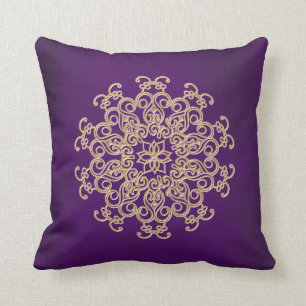 PURPLE and Gold Indian Style Cushion