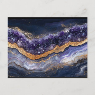 Purple and Gold Layered Geode Postcard