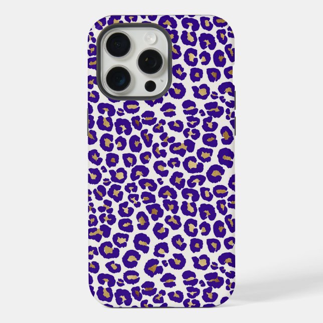 Purple and Gold Leopard Pattern iPhone Case (Back)
