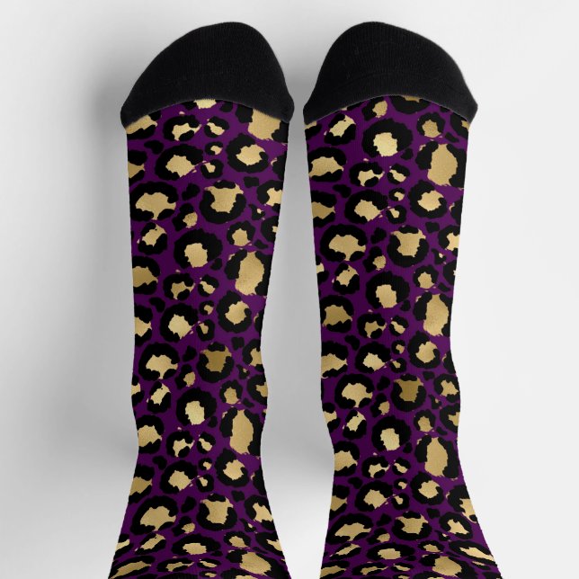 Purple and gold leopard print tank top socks (Top)