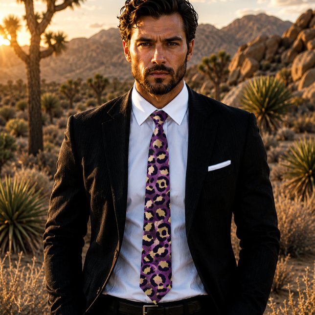 Purple and Gold Leopard Print Tie (Creator Uploaded)