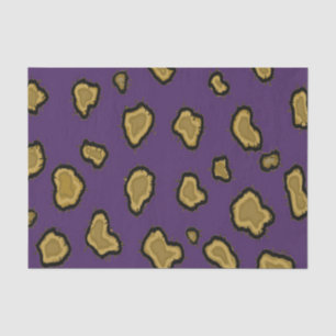 Purple and Gold Leopard Print Tissue Paper