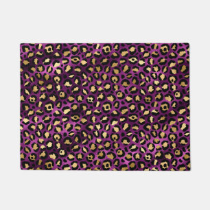 Purple and Gold Leopard Series Design 1 Doormat