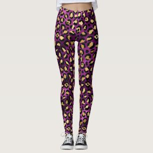 Purple and Gold Leopard Series Design 1 Leggings