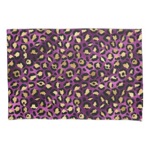 Purple and Gold Leopard Series Design 1 Pillowcase