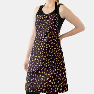 Purple and Gold Leopard Series Design 2 Apron