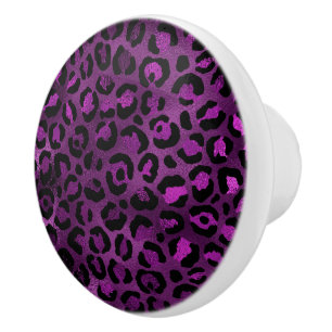 Purple and Gold Leopard Series Design 3 Ceramic Knob