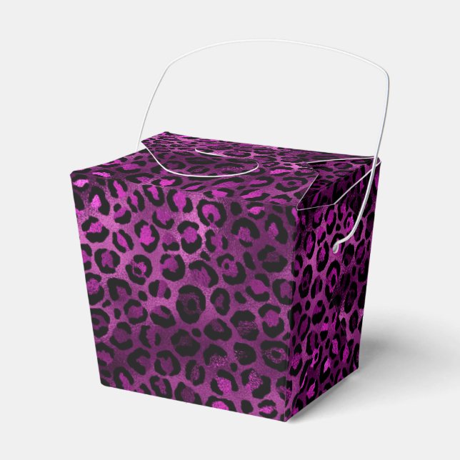 Purple and Gold Leopard Series Design 3  Favour Box (Front Side)