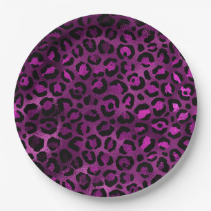 Purple and Gold Leopard Series Design 3 Paper Plate