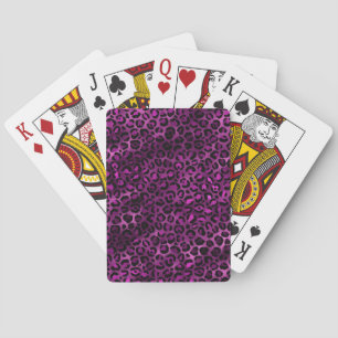 Purple and Gold Leopard Series Design 3 Playing Cards