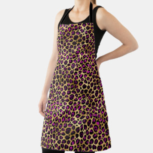 Purple and Gold Leopard Series Design 4 Apron
