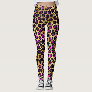 Purple and Gold Leopard Series Design 4 Leggings
