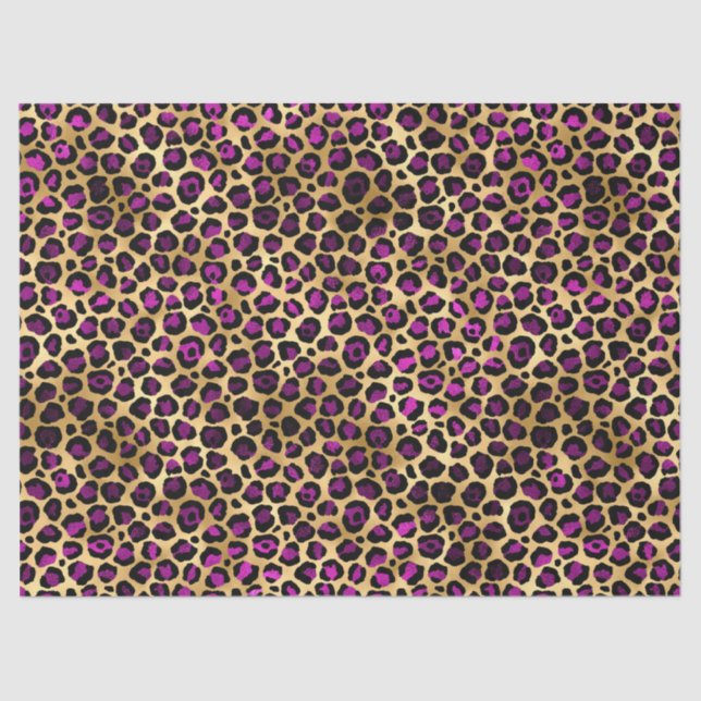 Purple and Gold Leopard Series Design 4 Tissue Paper (Front)