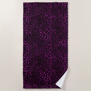 Purple and Gold Leopard Series Design 5 Beach Towel