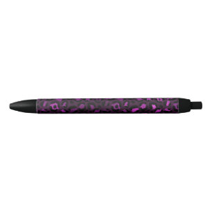 Purple and Gold Leopard Series Design 5 Black Ink Pen