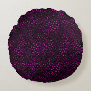 Purple and Gold Leopard Series Design 5 Round Cushion
