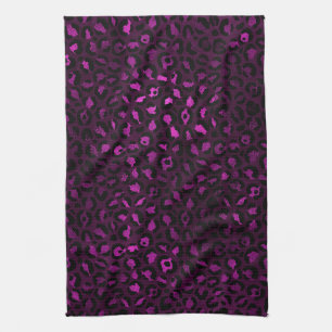 Purple and Gold Leopard Series Design 5 Tea Towel