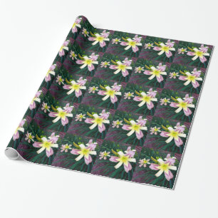 Purple and Gold Lily Wrapping Paper