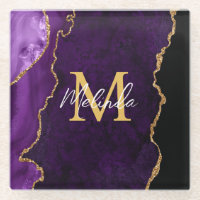 Purple and Gold Marble Agate