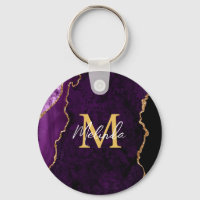 Purple and Gold Marble Agate