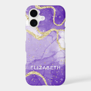 purple and gold marble glitter personalised